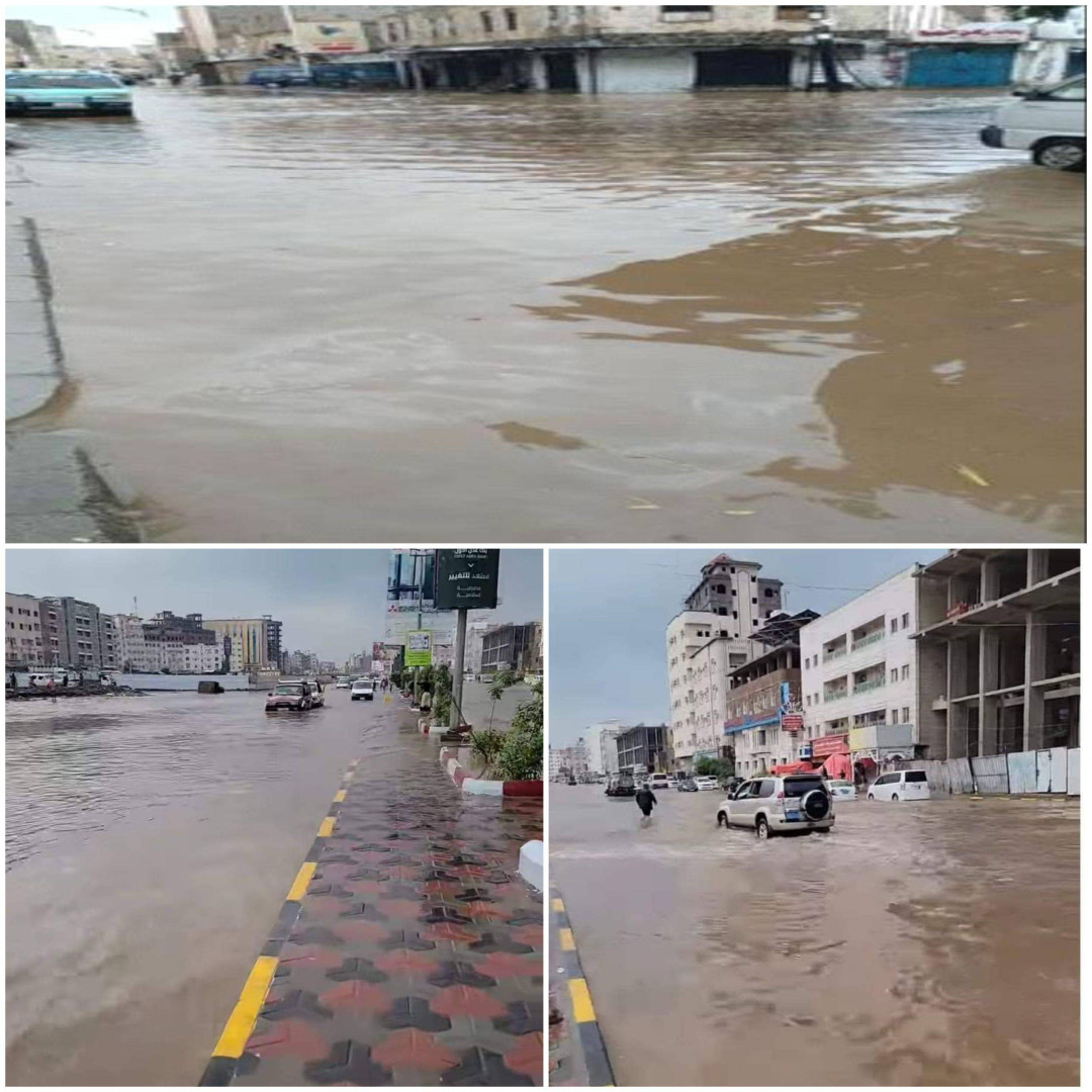 لقطات لشوارع في عدن بعد هطول الأمطار- منصات التواصل لقطات لشوارع في عدن بعد هطول الأمطار- منصات التواصل